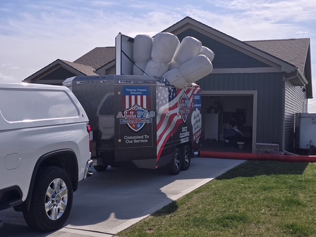 Iowa All Pro technician cleaning ductwork